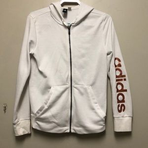Medium Adidas sweatshirt. White w/ Rose gold logo